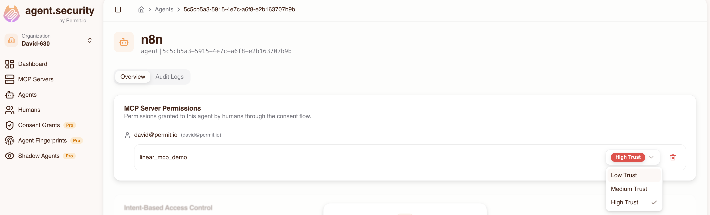 Setting trust level to Low for the workflow