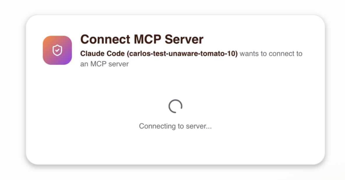 Consent flow — connecting to server